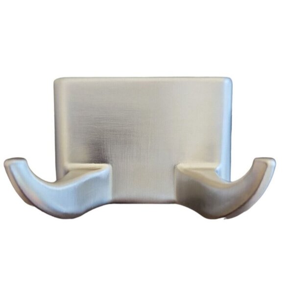Double Robe Towel Hook Brushed Nickel Wall Mounted Hardware included - Picture 2 of 5